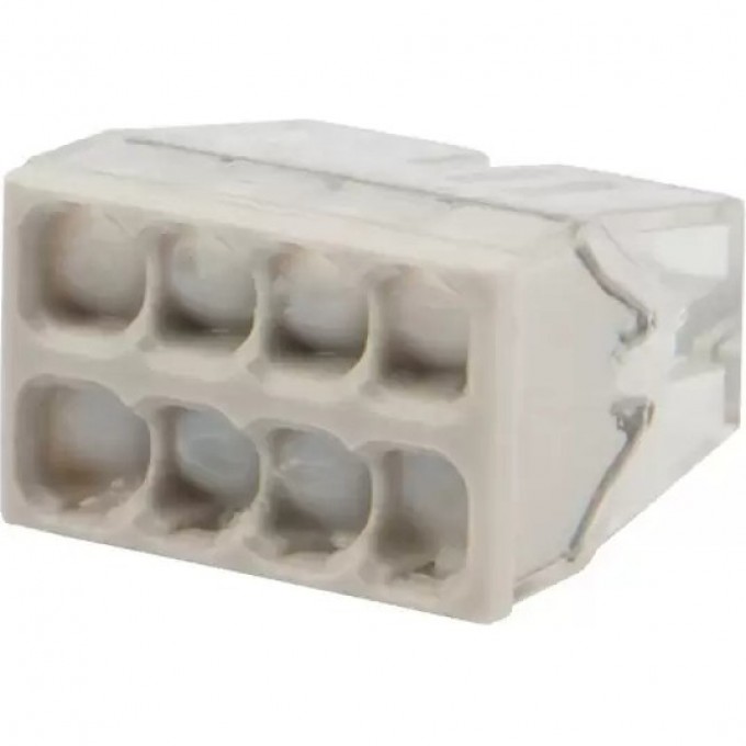 Экспресс-клемма с пастой REXANT СМК 2273-248, 8-проводная 0.5-2.5 мм², прозрачная, блистер (6 шт./уп.) 07-5230-6