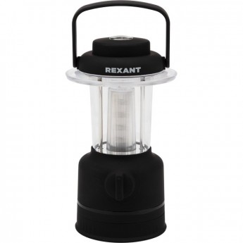 Фонарь кемпинговый REXANT с компасом, противоскользящий пластик «черный вельвет», складная петля для подвеса, регулировка яркости, 3хАА