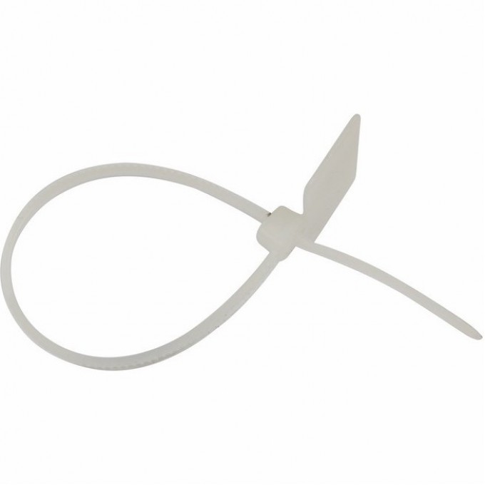 Хомут под маркер REXANT с площадкой нейлоновый 100x2.5 мм белый, 100 шт. 07-0106-2