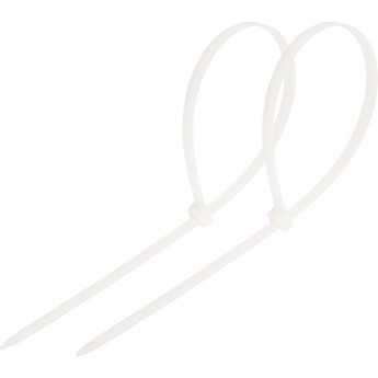 Хомут-стяжка REXANT кабельная нейлоновая 250x7.6мм белая, 100 шт. Хомут-стяжка REXANT кабельная нейлоновая 250x7.6мм белая, 100 шт.