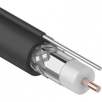 Кабель коаксиальный REXANT OUTDOOR RG-11U черный магистральный с тросом 305 м Кабель коаксиальный REXANT OUTDOOR RG-11U черный магистральный с тросом 305 м