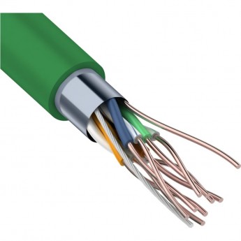 Кабель витая пара REXANT F/UTP, CAT 5e, нг(А)-HFLTx, 4х2х0,52мм, 24AWG, INDOOR, SOLID, зеленый, 305м Кабель витая пара REXANT F/UTP, CAT 5e, нг(А)-HFLTx, 4х2х0,52мм, 24AWG, INDOOR, SOLID, зеленый, 305м