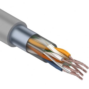 Кабель витая пара REXANT F/UTP, CAT 5e, PVC, 4PR, 24AWG, INDOOR, STRANDED, серый, 305 м