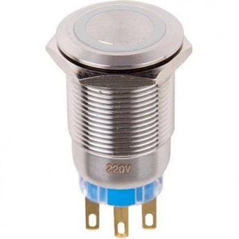 Кнопка антивандальная REXANT Ø19 12В Фикс (5с) ON-OFF/OFF-ON подсв/белая Кнопка антивандальная REXANT Ø19 12В Фикс (5с) ON-OFF/OFF-ON подсв/белая