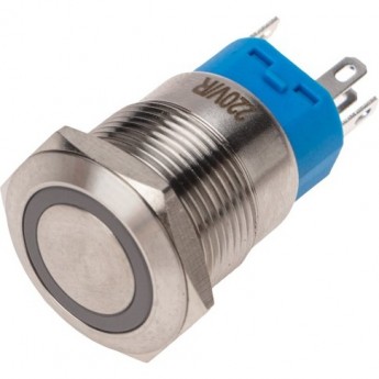 Кнопка антивандальная REXANT Ø19 250В Фикс (5с) ON-OFF/OFF-ON с подсветкой, красная