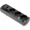 Колодка REXANT PREMIUM 3 гнезда, с/з, с выключателем, черный 13-4405