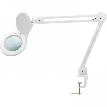 Лупа с подсветкой REXANT 5D 56 SMD LED круглая на струбцине белая