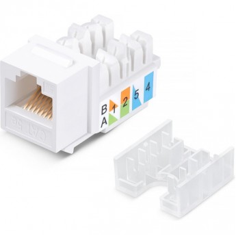 Модуль REXANT PRO KEYSTONE JACK RJ-45(8P8C), UTP неэкранированный CAT 5e тип 90 градусов белый