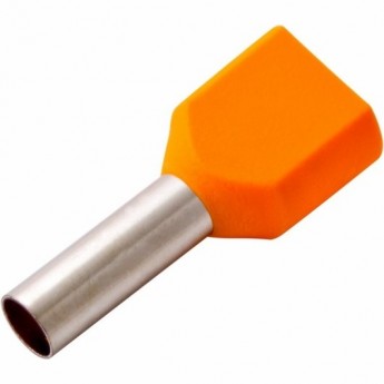 Наконечник штыревой REXANT F-12 мм 2х4 мм² втулочный изолированный оранжевый