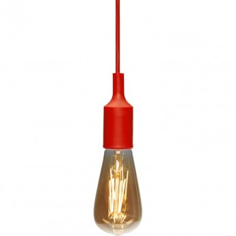 Патрон E27 REXANT силиконовый со шнуром 1 м красный Патрон E27 REXANT силиконовый со шнуром 1 м красный