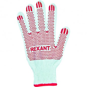 Перчатки х/б REXANT с покрытием ПВХ 5 нитей, 48-50 г Перчатки х/б REXANT с покрытием ПВХ 5 нитей, 48-50 г