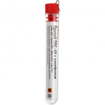 Припой с канифолью REXANT ПОС-40, 10 г, Ø1.0 мм, (олово 40%, свинец 60%), колба