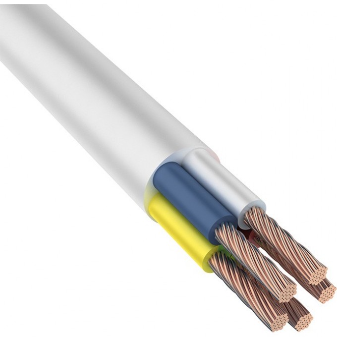 Провод REXANT ПВС 5x6.0 мм² соединительный белый 5 м 01-8074-5