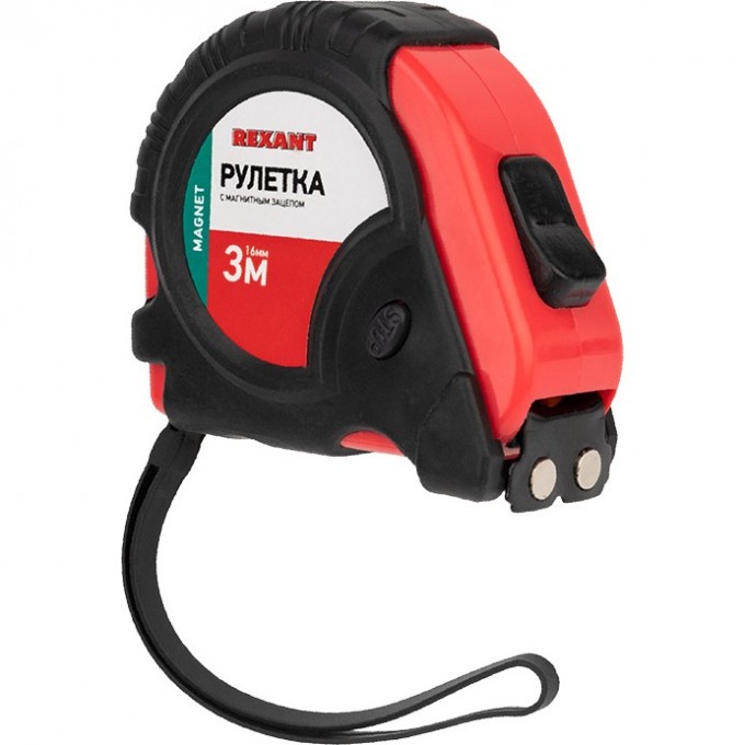 Рулетка измерительная REXANT ПРОФИ магнитная прорезиненный корпус 3 м х 16 мм 12-9012