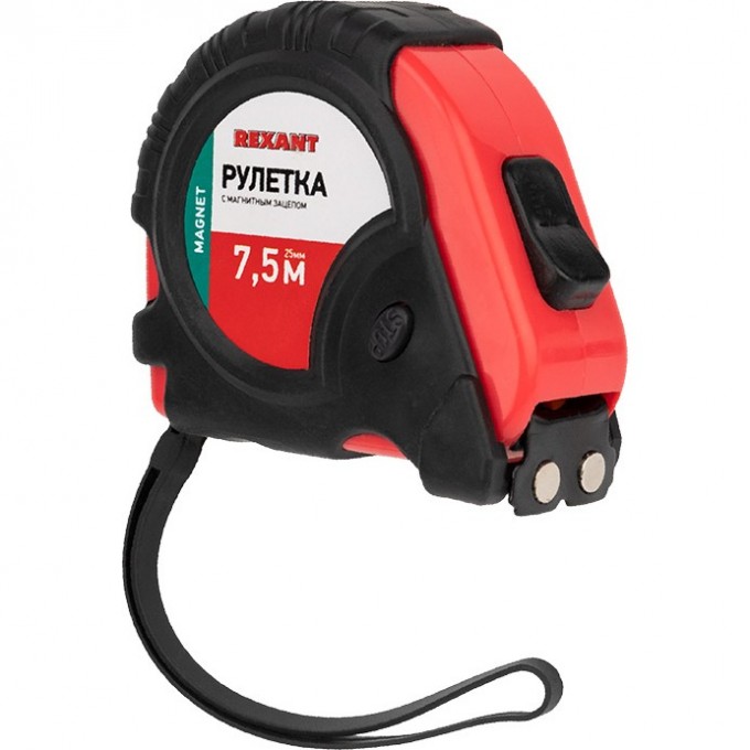 Рулетка измерительная REXANT ПРОФИ магнитная прорезиненный корпус 7.5 м х 25 мм 12-9016