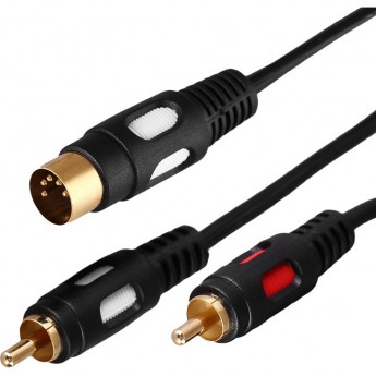 Шнур REXANT DIN 5 Pin - 2 RCA, 1,5м (GOLD)