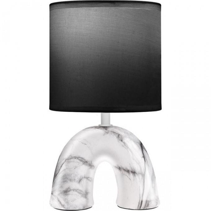 Светильник декоративный настольный REXANT ФОРТЕ основание дуга под белый мрамор черный абажур Е27 60Вт 603-1023