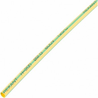 Термоусаживаемая трубка REXANT 2.0/1.0 мм желто-зеленая, 50 шт.