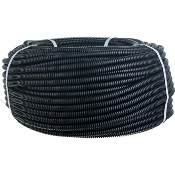 Труба гофрированная из ПНД REXANT с зондом, черная, Ø16 мм (бухта 100 м/уп)