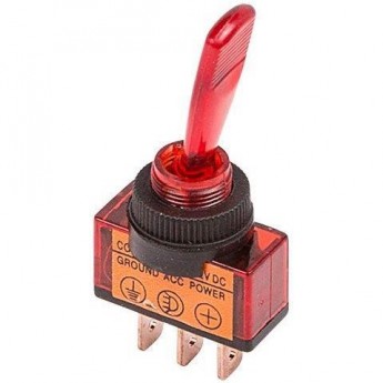 Тумблер REXANT 24V 20А однополюсный с красной подсветкой