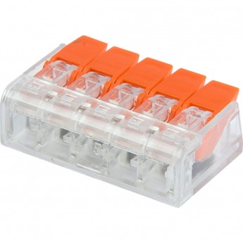 Универсальная компактная клемма REXANT СМК 221-415, 5-проводная до 4,0 мм² (40 шт./уп.)