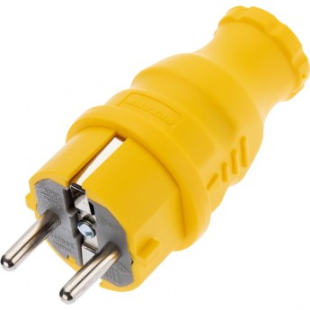 Вилка прямая REXANT 16А c/з влагозащищенная каучук желтая Вилка прямая REXANT 16А c/з влагозащищенная каучук желтая