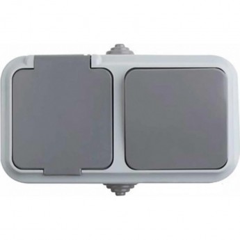 Выключатель REXANT 10 А одноклавишный + розетка влагозащищенная б/з Выключатель REXANT 10 А одноклавишный + розетка влагозащищенная б/з